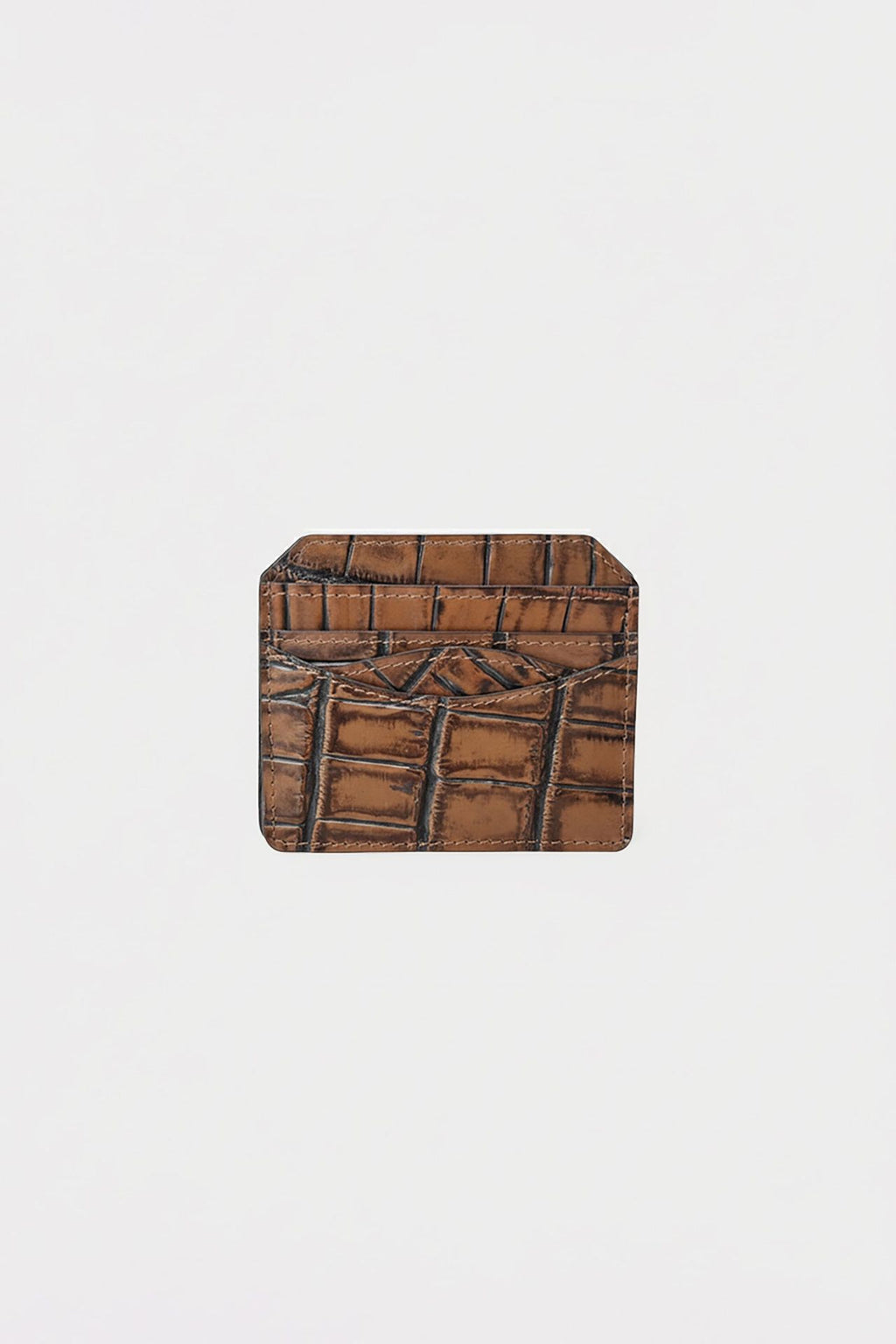 Croc Textured Leather Cardholder (LW-20)