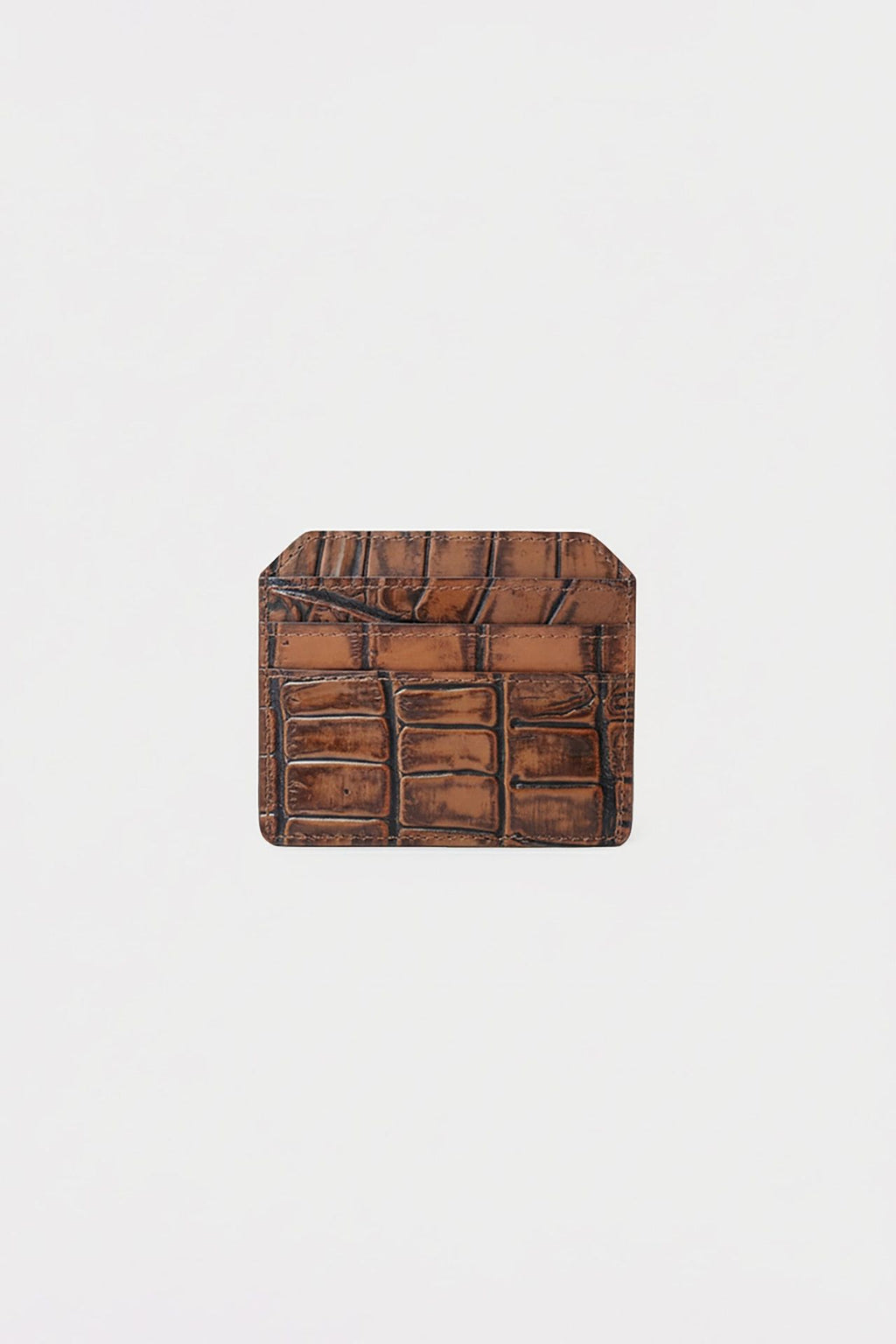 Croc Textured Leather Cardholder (LW-20)