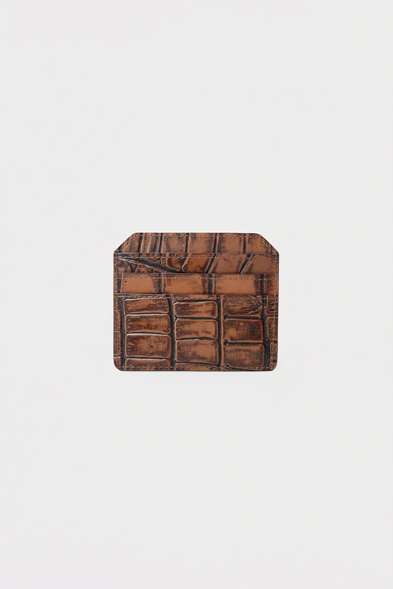 Croc Textured Leather Cardholder (LW-20)