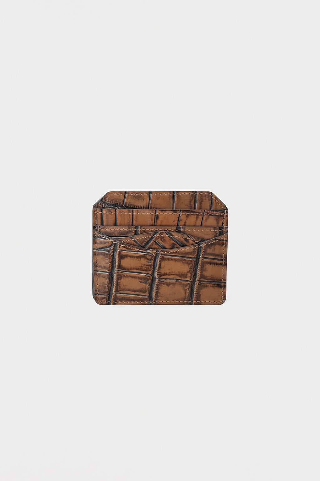 Croc Textured Leather Cardholder (LW-20)
