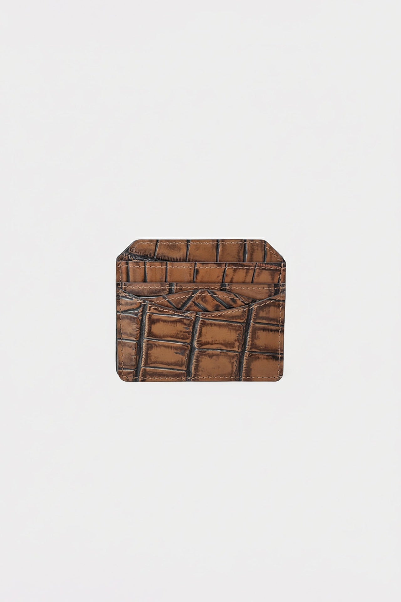 Croc Textured Leather Cardholder (LW-20)