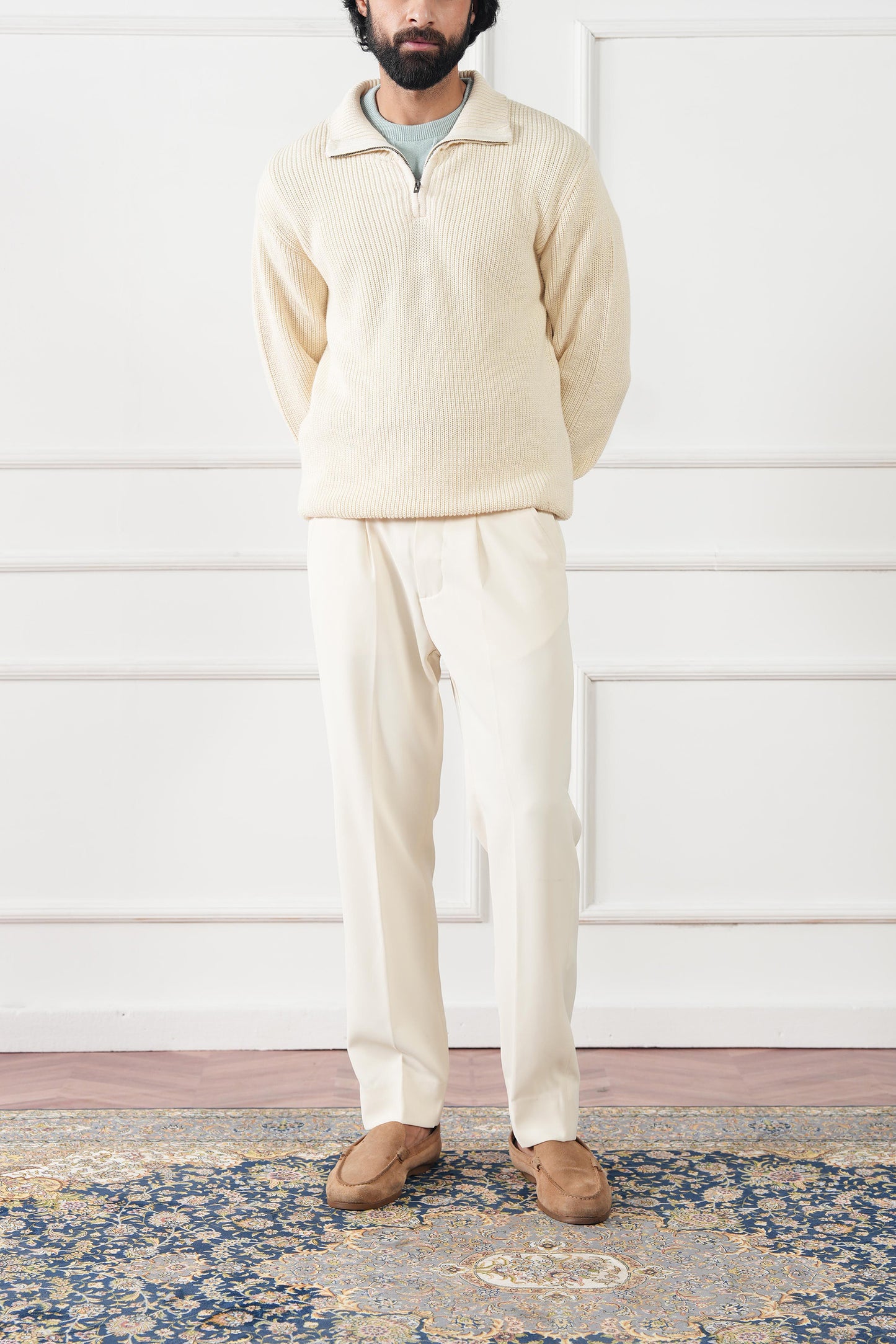 Quarter Zip Knit Sweater (MKZ-02)