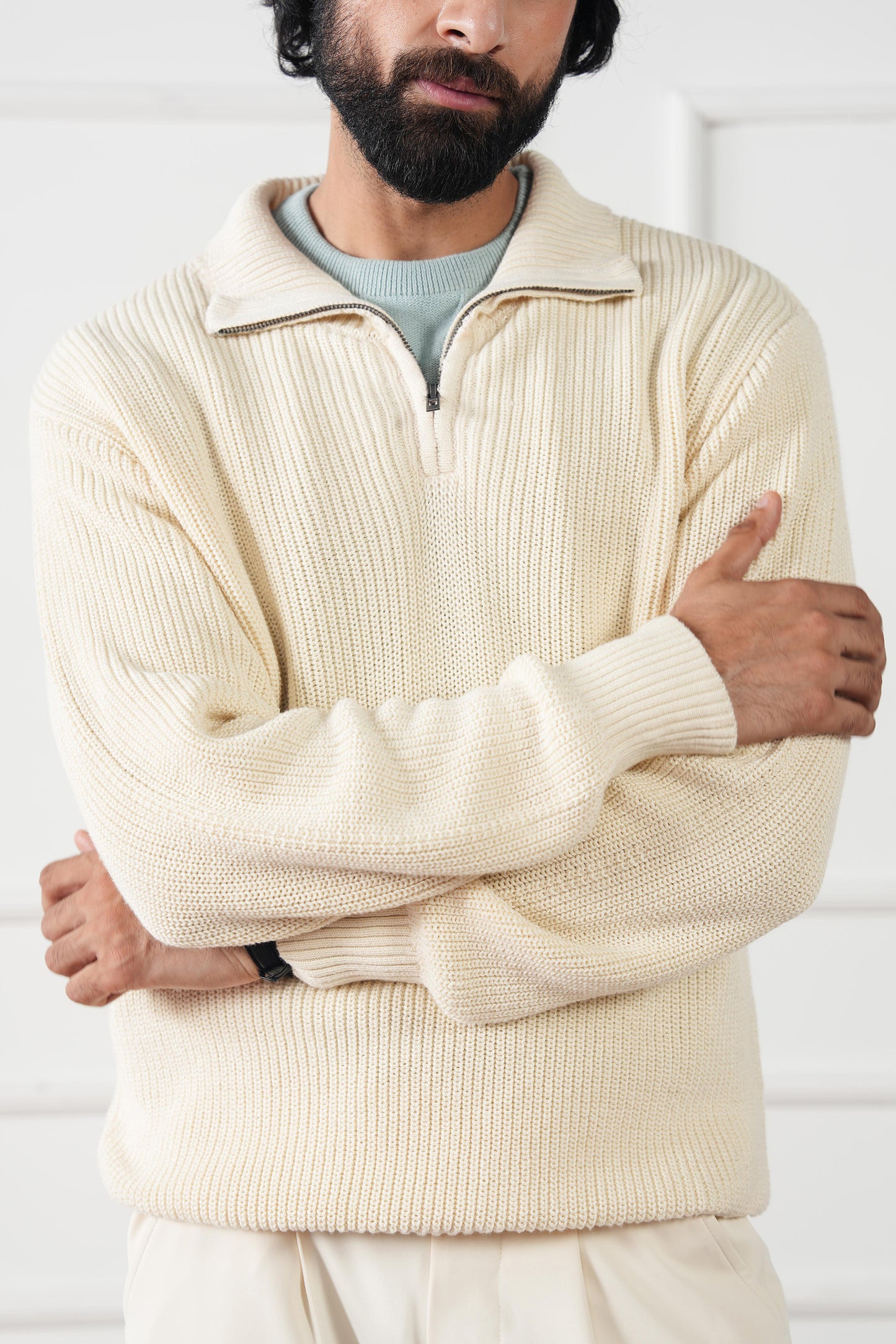 Quarter Zip Knit Sweater (MKZ-02)