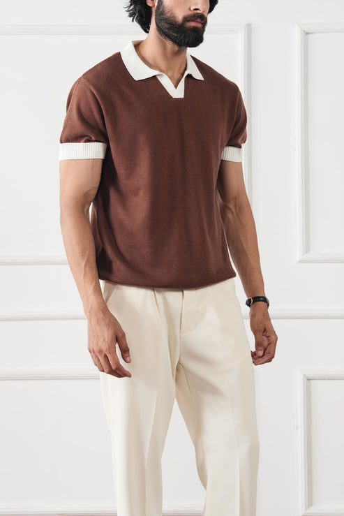 Coffee brown Polo Shirt for Men