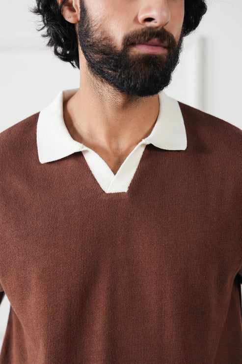 Coffee brown Polo Shirt for Men