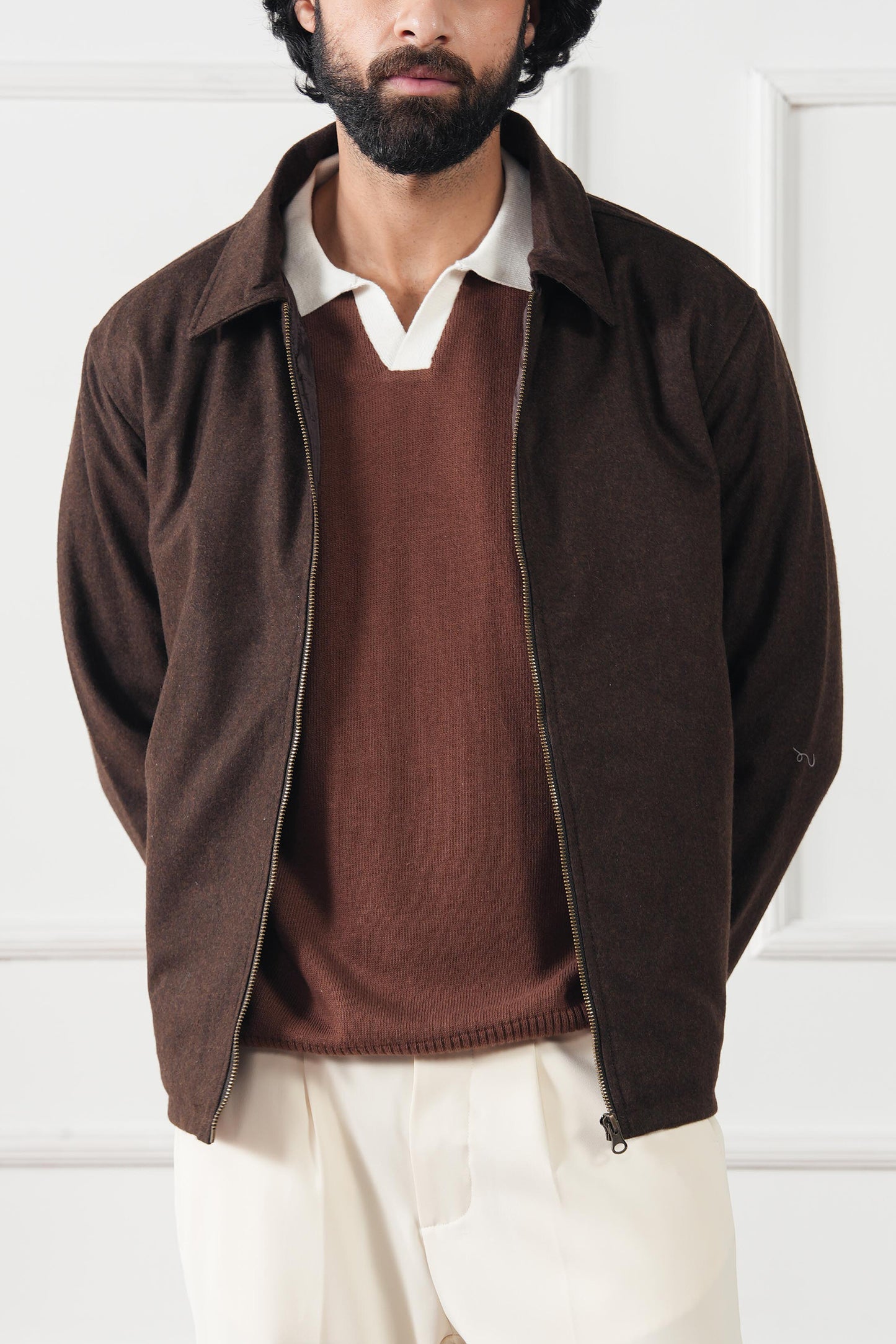 Fine Knit Polo Sweater (MKP-17)