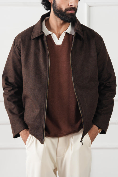 Chocolate brown Jacket for Men