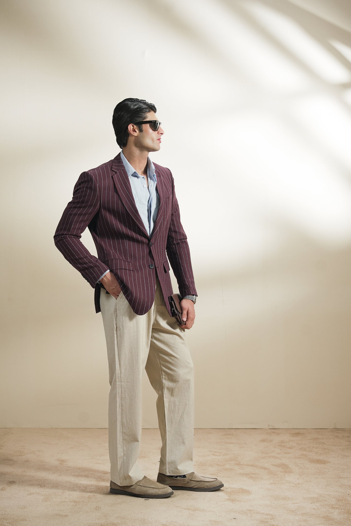 Pinstripe Linen Blazer (MLB-05)