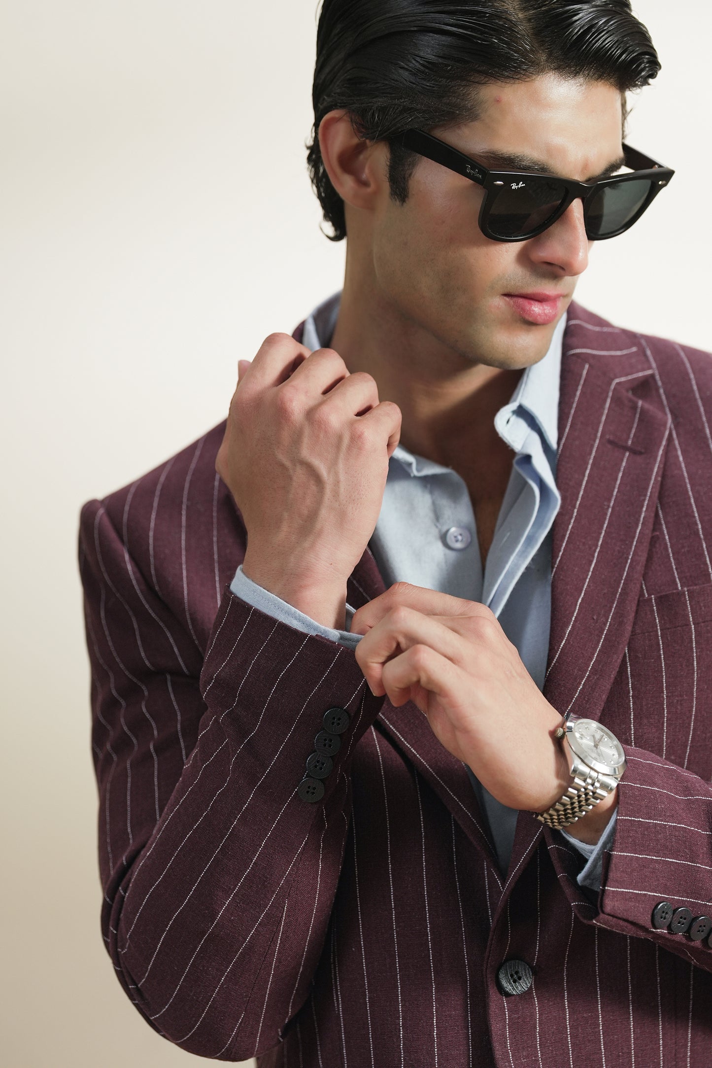 Pinstripe Linen Blazer (MLB-05)