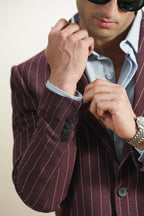 Pinstripe Linen Blazer (MLB-05)
