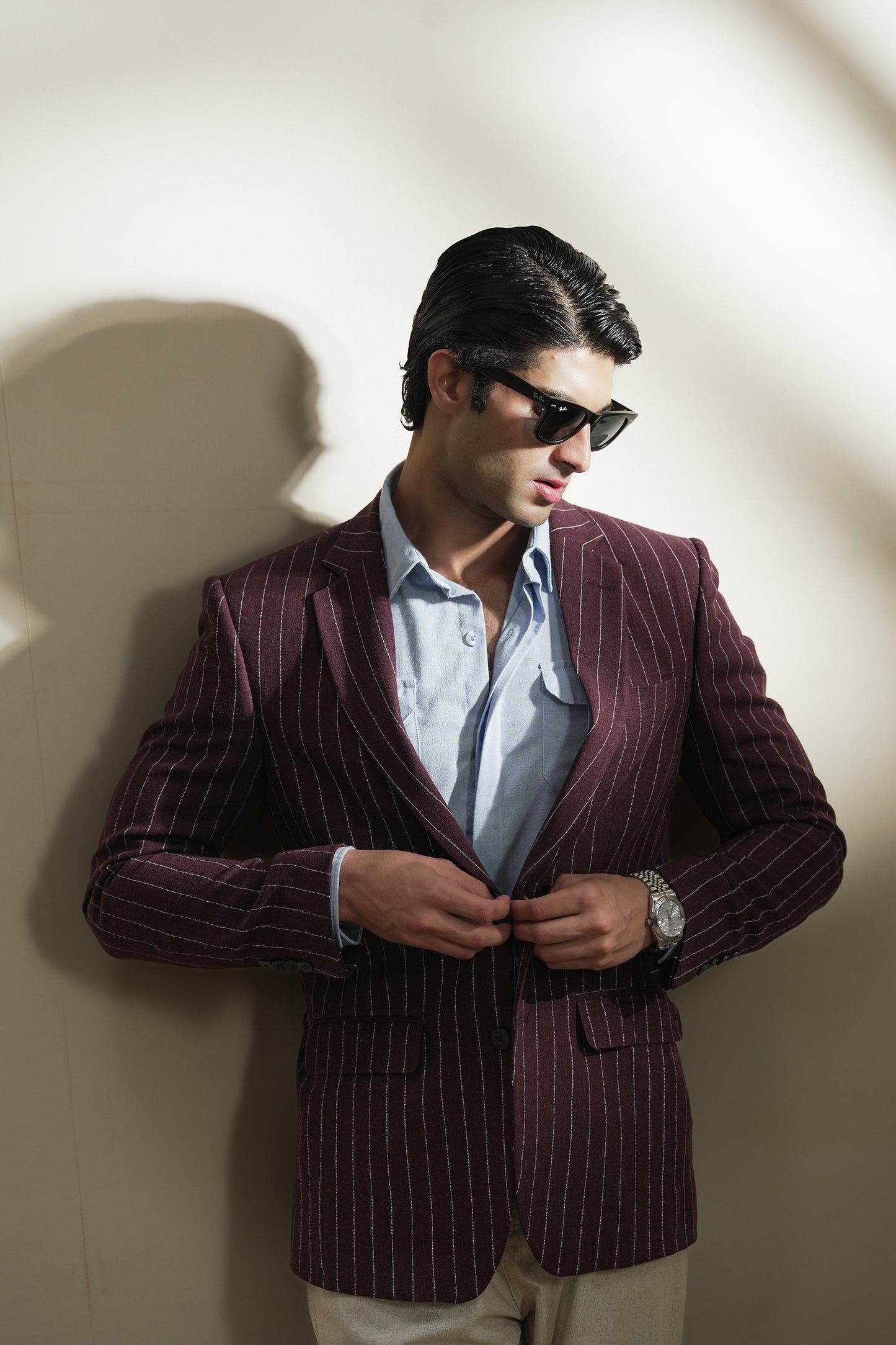 Pinstripe Linen Blazer (MLB-05)
