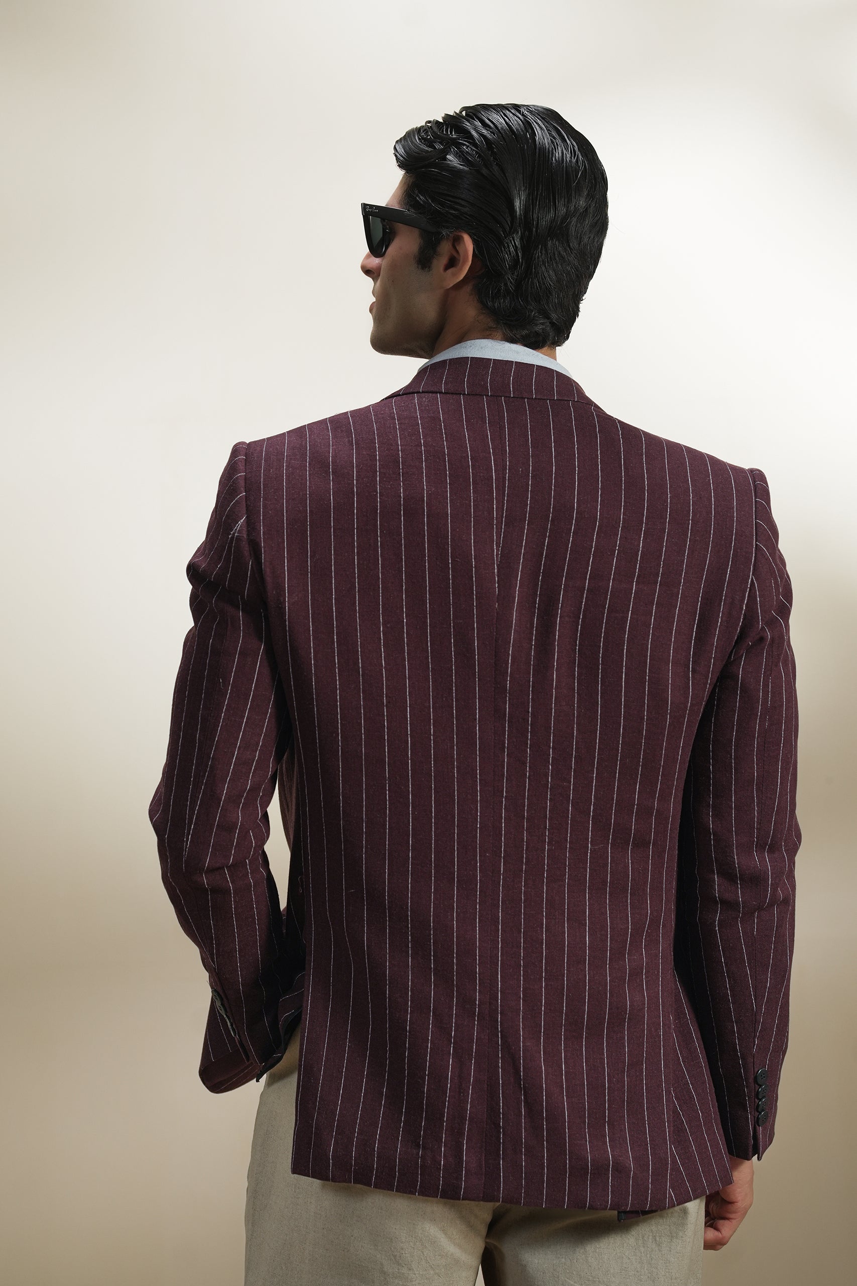 Pinstripe Linen Blazer (MLB-05)