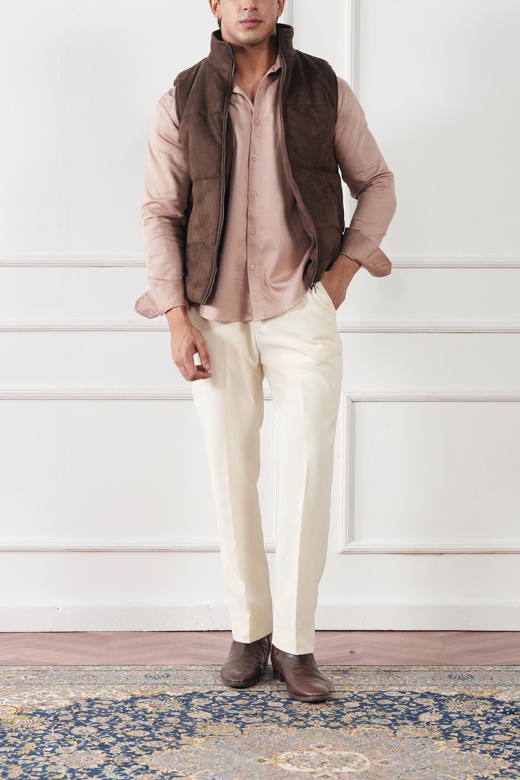 Quilted Suede Gilet (MPJ-05)