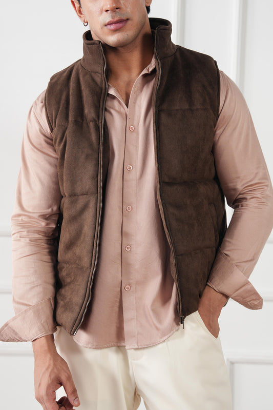 Quilted Suede Gilet (MPJ-05)