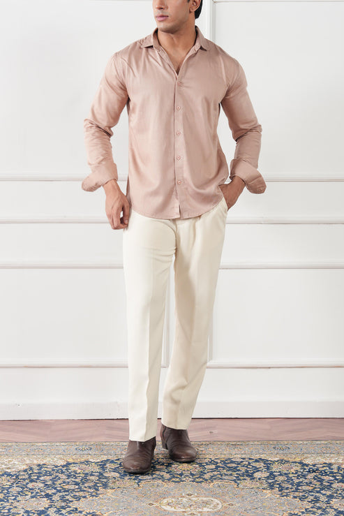 Peach pink Casual Shirt for Men
