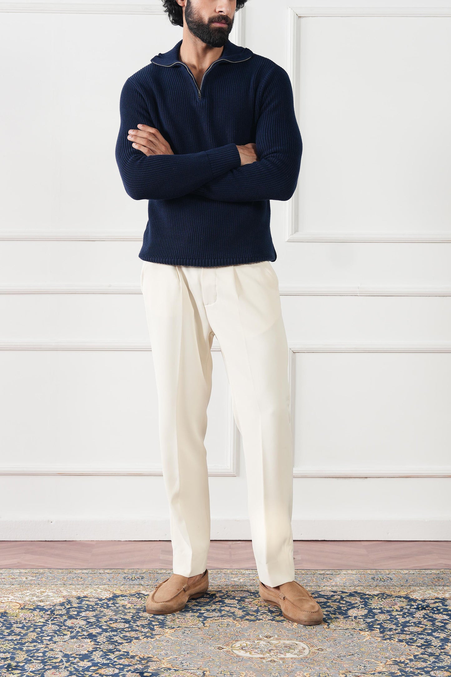 Quarter Zip Knit Sweater (MKZ-01)