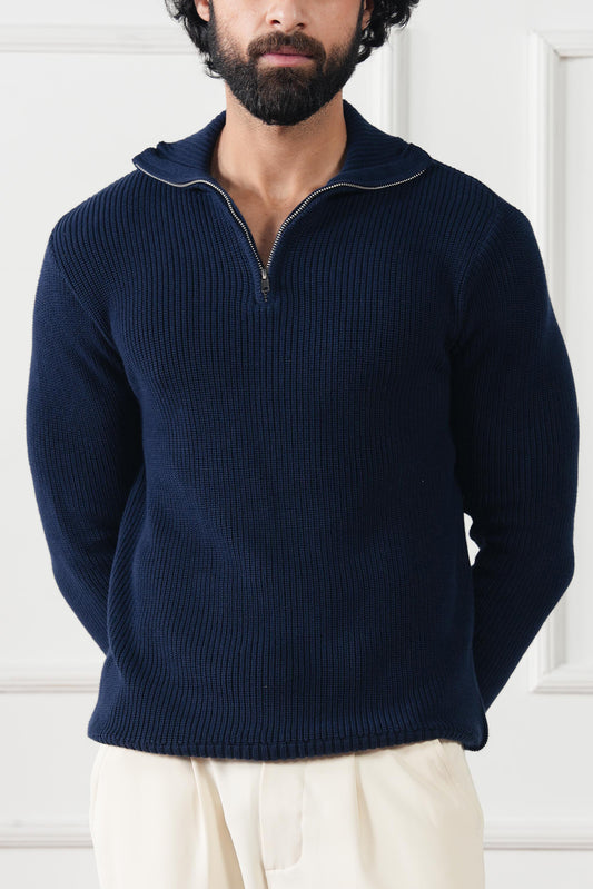 Quarter Zip Knit Sweater (MKZ-01)