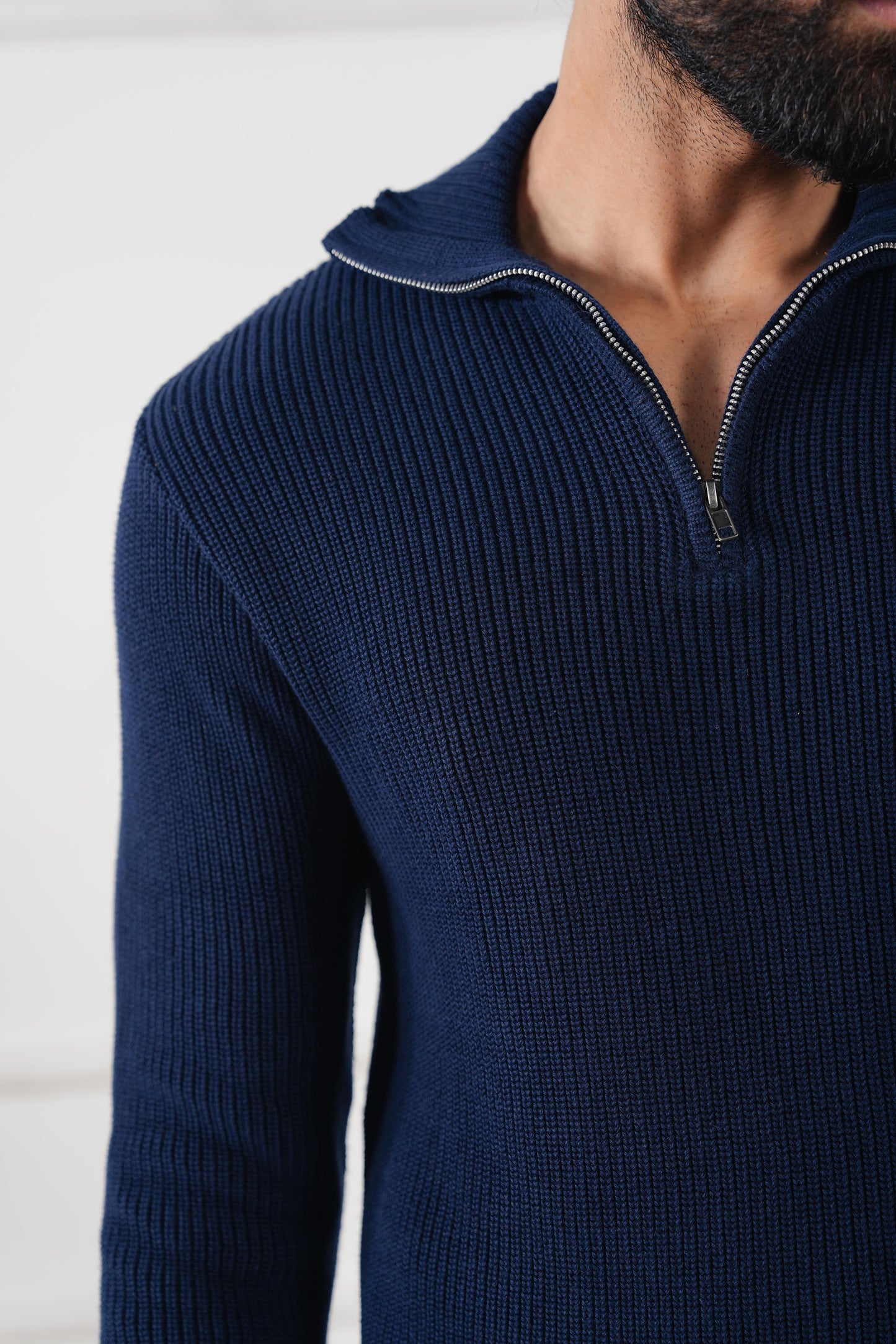 Quarter Zip Knit Sweater (MKZ-01)