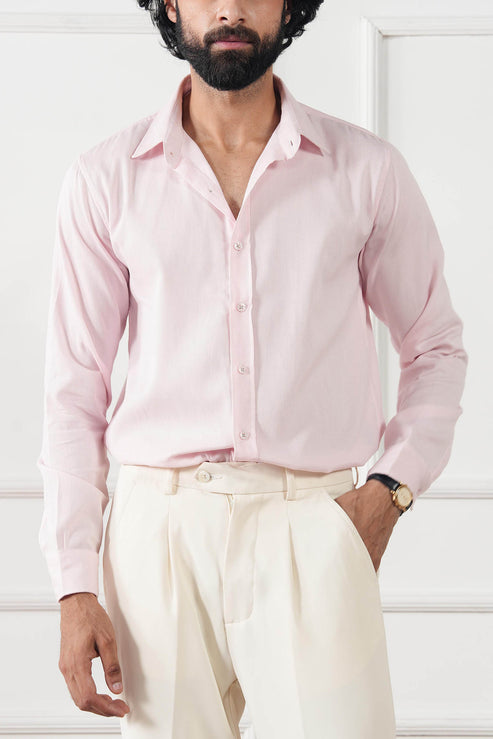 Pastel pink Casual Shirt for Men