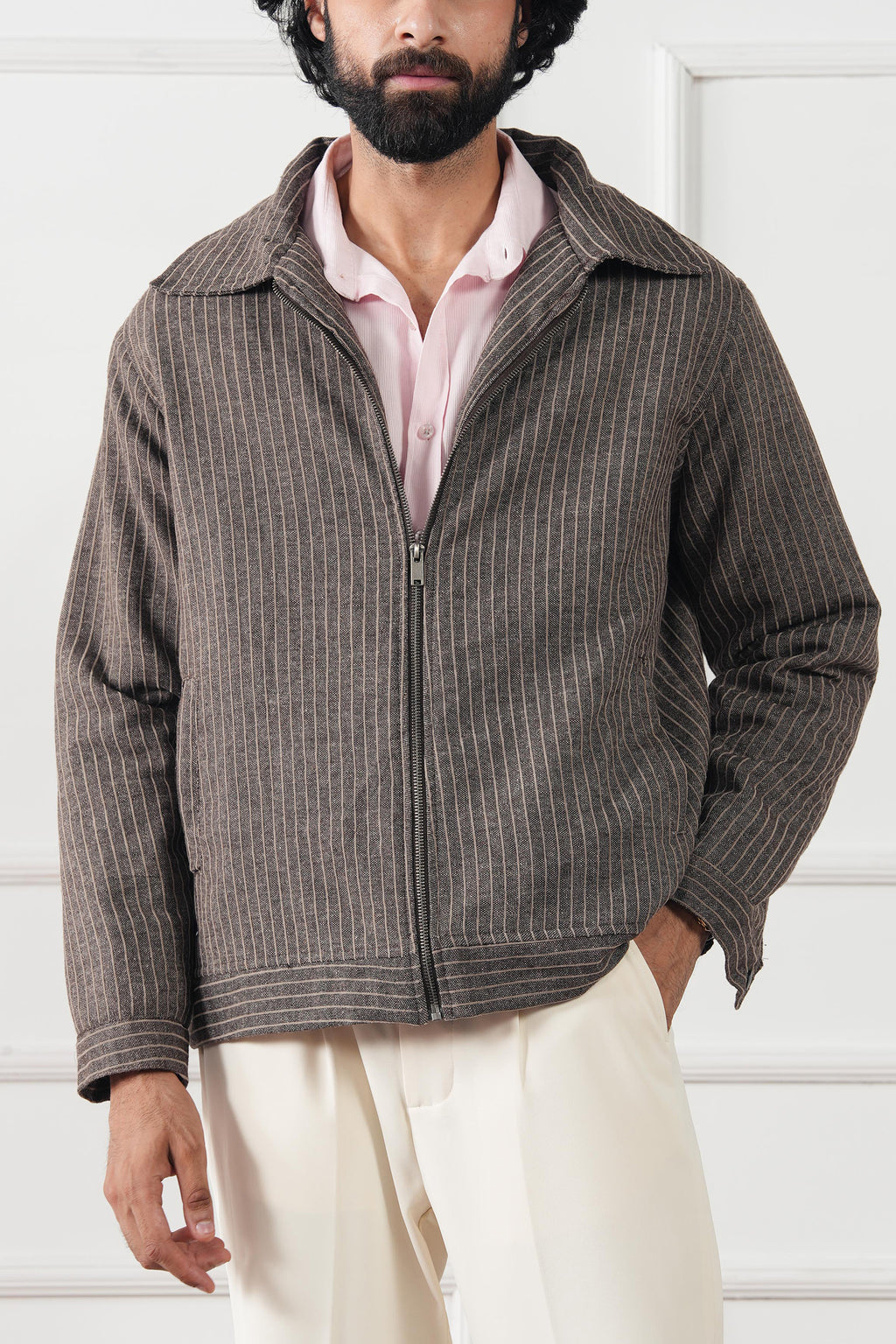 Pinstripe Wool Jacket (MWJ-09)