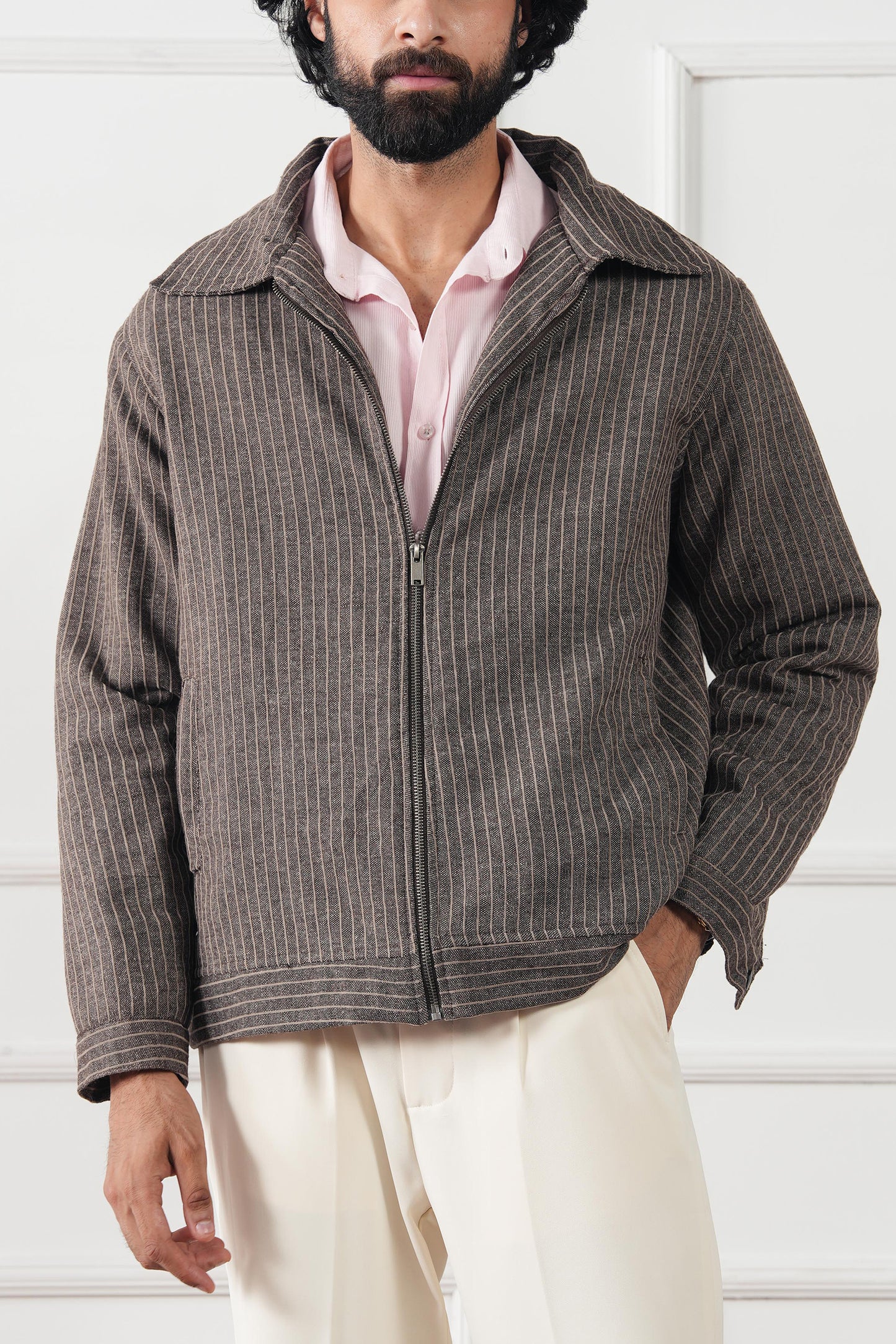 Pinstripe Wool Jacket (MWJ-09)