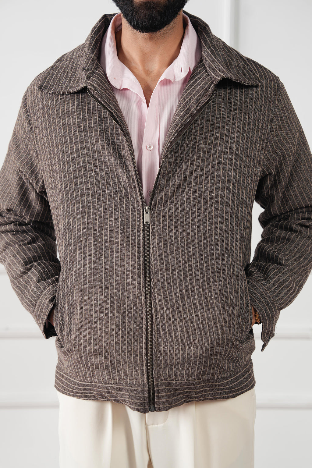 Pinstripe Wool Jacket (MWJ-09)
