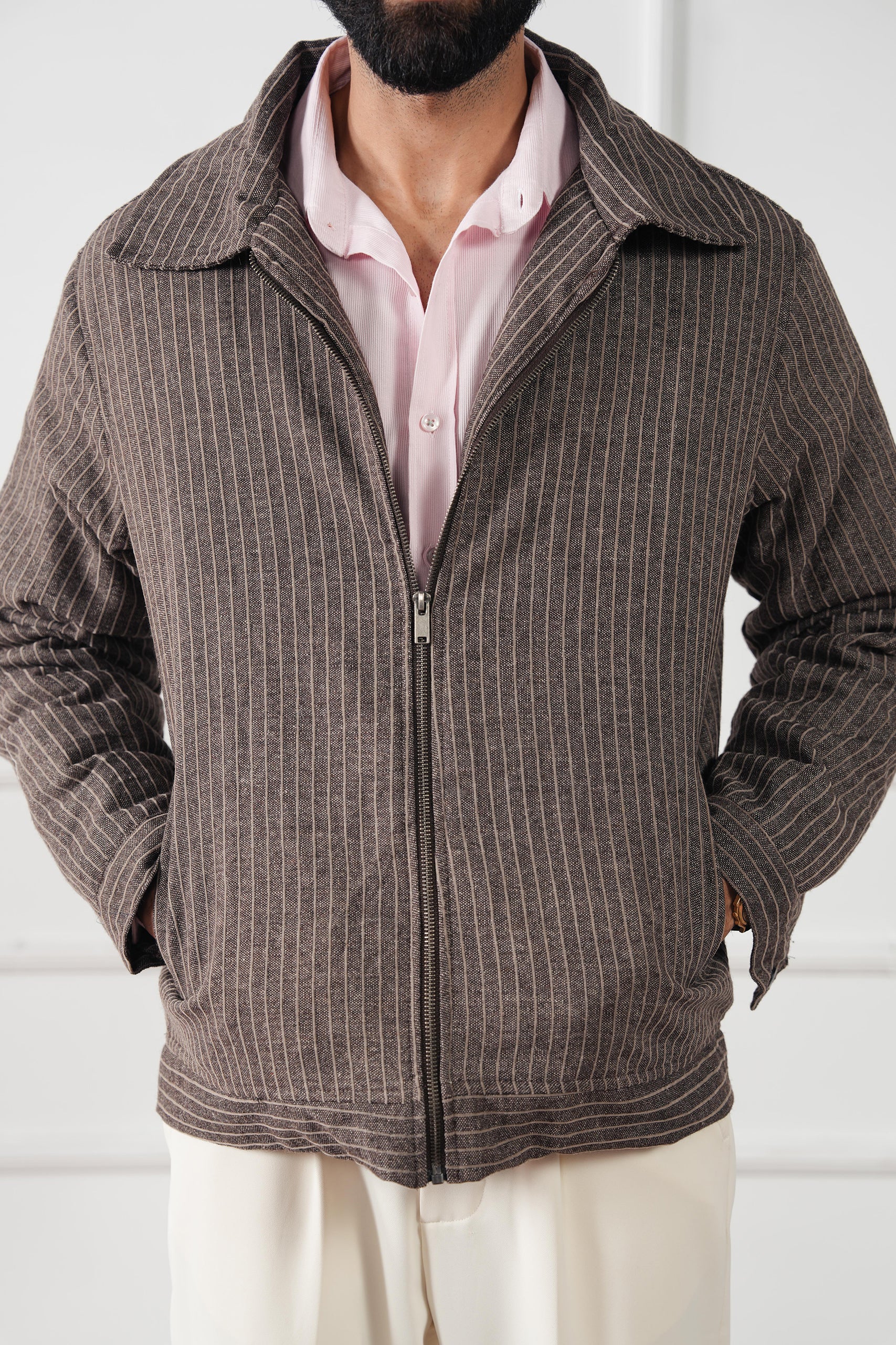 Pinstripe Wool Jacket (MWJ-09)