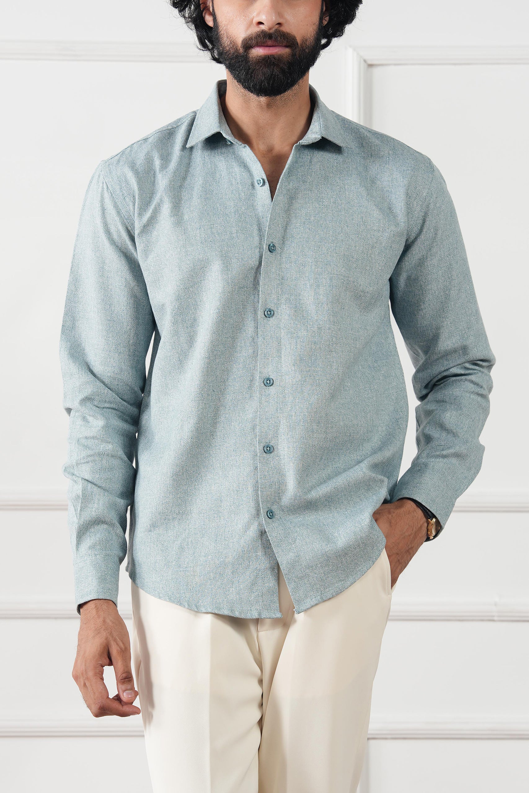 Textured Regular Fit Shirt - (MCS-12)