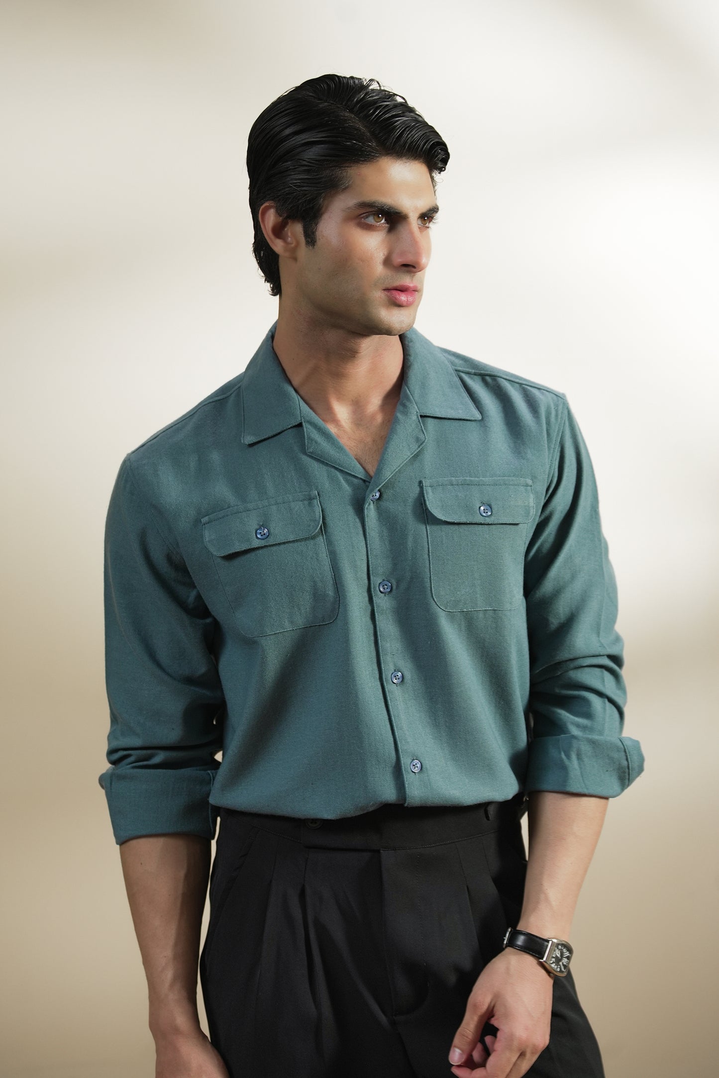 Double Pocket Linen Shirt (MCS-06)