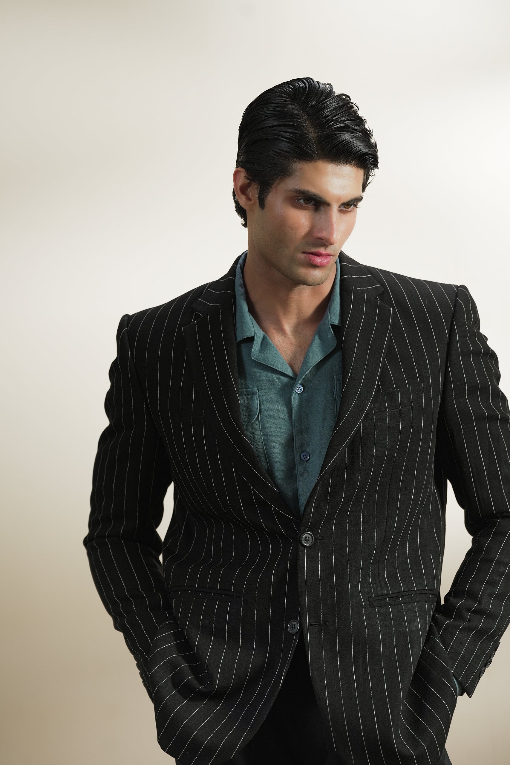 Pinstripe Linen Blazer (MLB-06)
