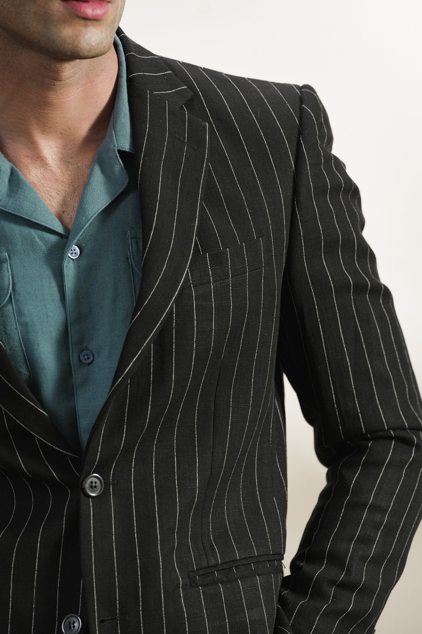 Pinstripe Linen Blazer (MLB-06)