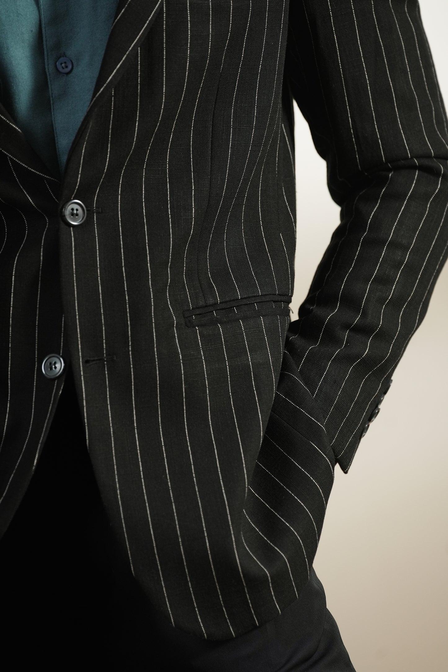 Pinstripe Linen Blazer (MLB-06)