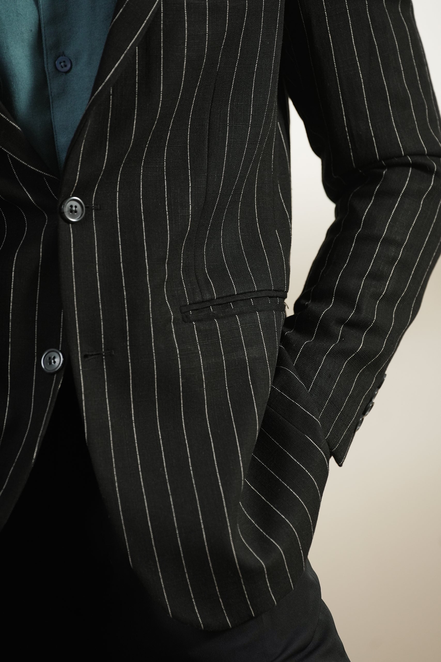 Pinstripe Linen Blazer (MLB-06)