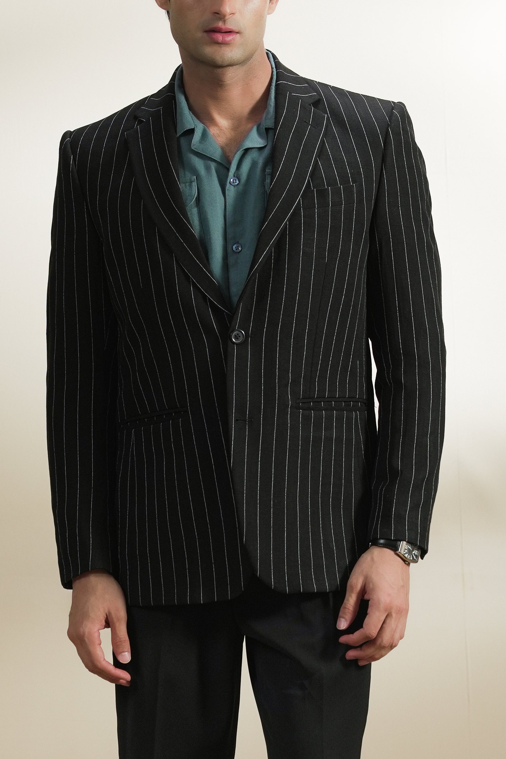 Pinstripe Linen Blazer (MLB-06)