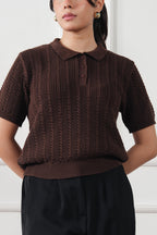 Cable Knit Polo Shirt (WKP-02)
