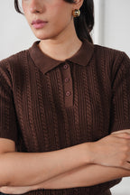 Cable Knit Polo Shirt (WKP-02)