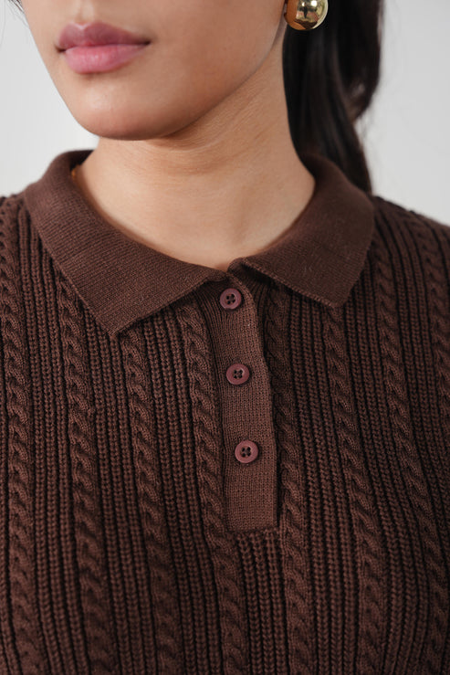 Chocolate brown Polo Shirt for Women