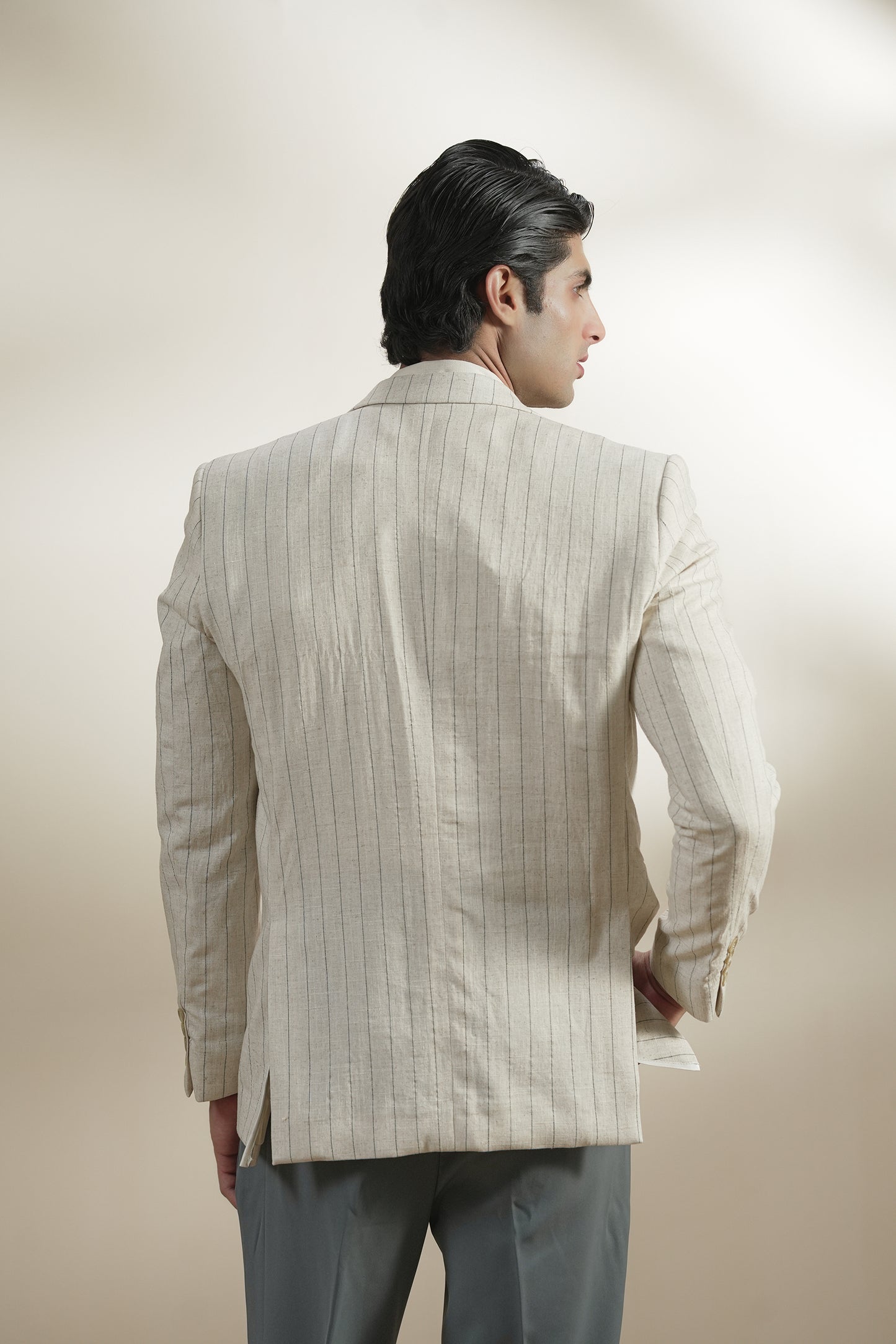 Pinstripe Linen Blazer (MLB-04)