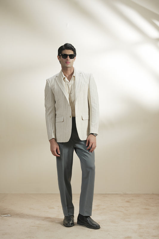 Pinstripe Linen Blazer (MLB-04)