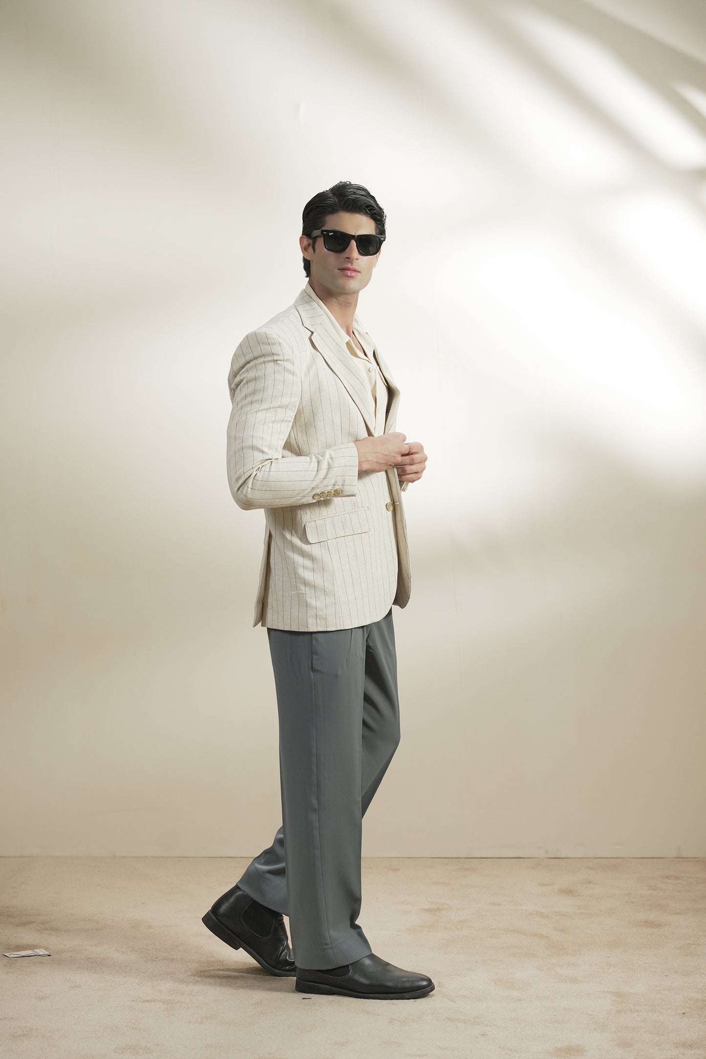 Pinstripe Linen Blazer (MLB-04)