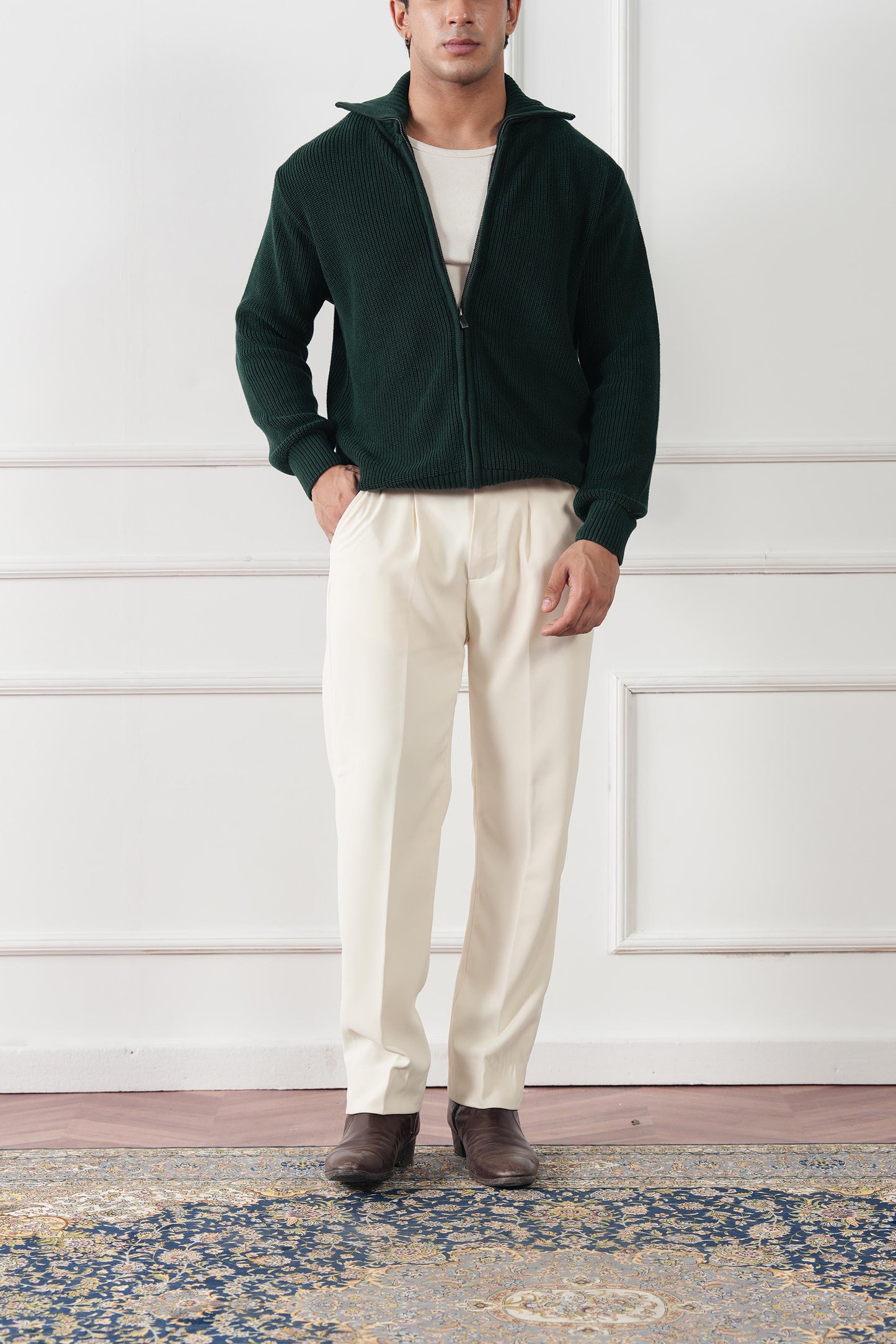 Full Zip Knit Sweater (MKZ-04)
