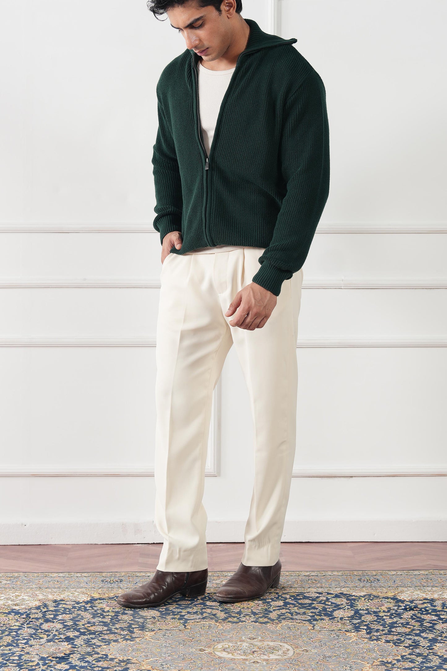 Full Zip Knit Sweater (MKZ-04)