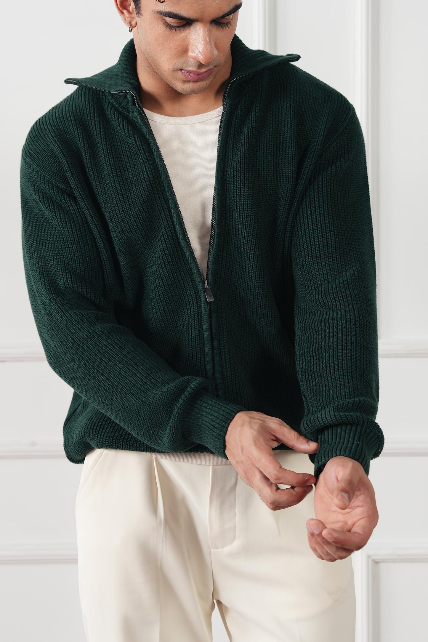 Full Zip Knit Sweater (MKZ-04)