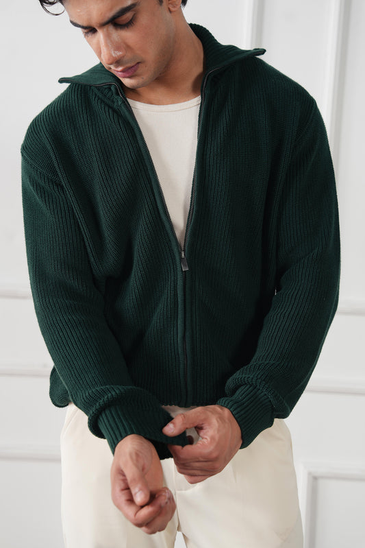 Full Zip Knit Sweater (MKZ-04)