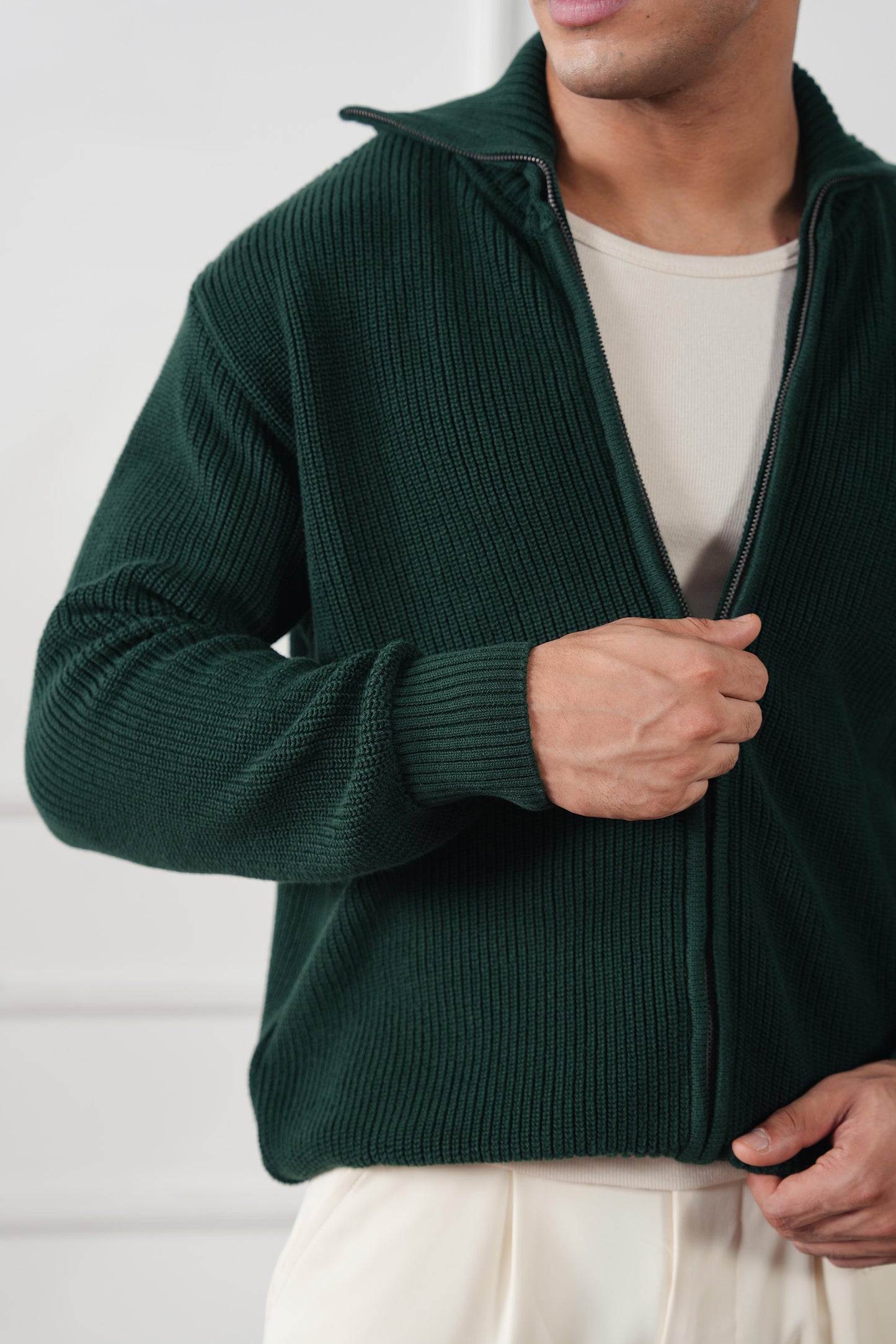 Full Zip Knit Sweater (MKZ-04)