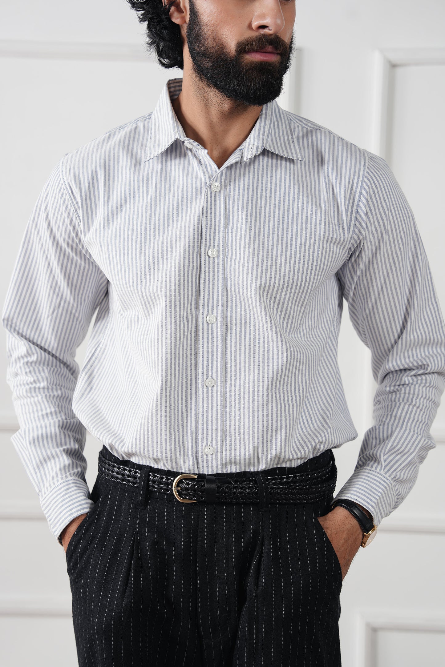 Striped Regular Fit Shirt (MCS-01)