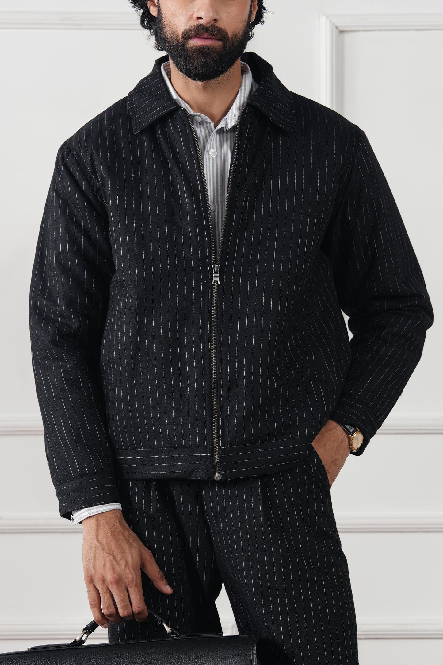 Pinstripe Wool Jacket (MWJ-07)