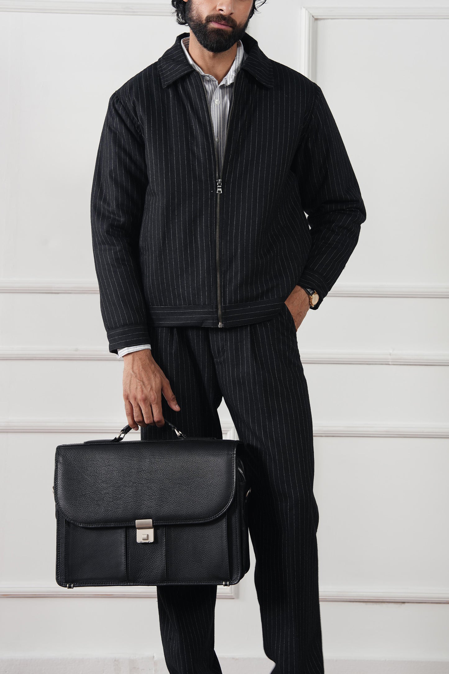 Pinstripe Wool Jacket (MWJ-07)