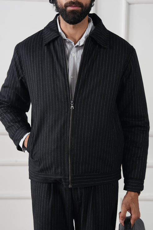 Jet black Jacket for Men