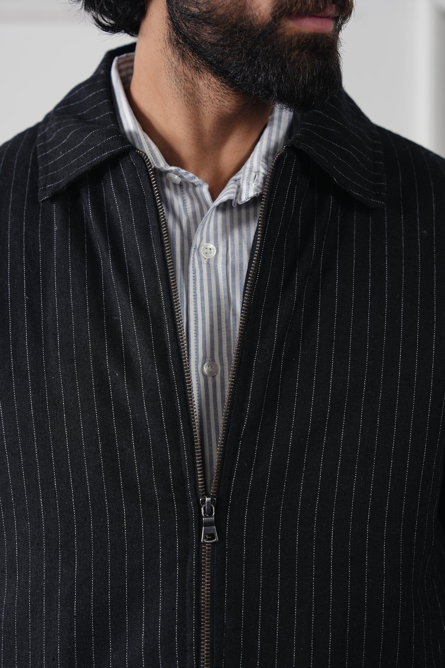 Pinstripe Wool Jacket (MWJ-07)